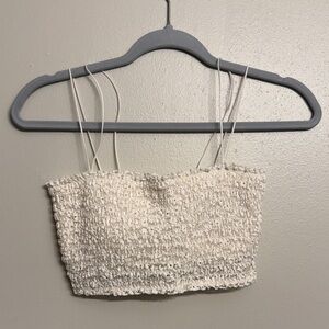 Gilly Hicks Cream Textured Crop Top